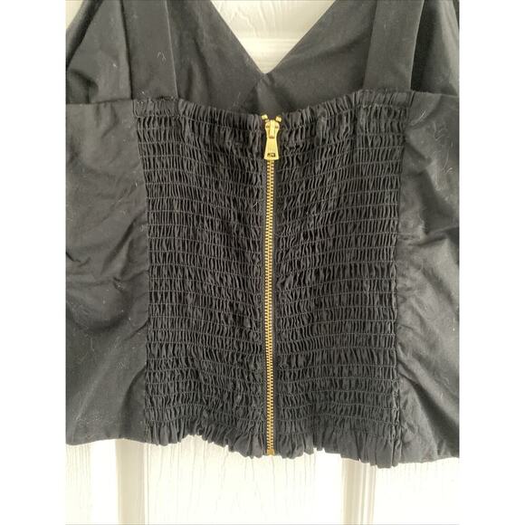 DKNY Y2K Women's Small black Tank Top Smocked Back Festival Casual Summer - Picture 5 of 7
